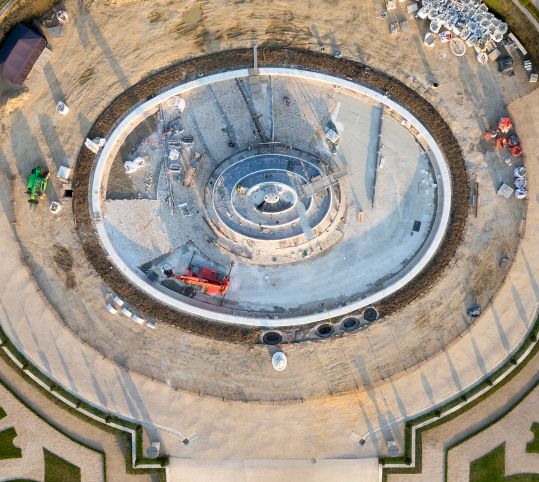 Aerial view of the Latona Fountain 