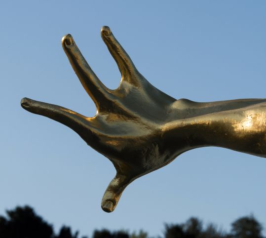 A golden hand